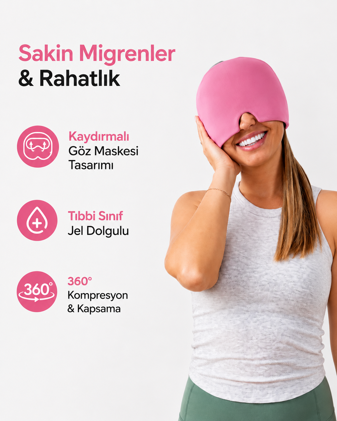 Migren Rahatlatma Şapkası – Sıcak/Soğuk Terapi