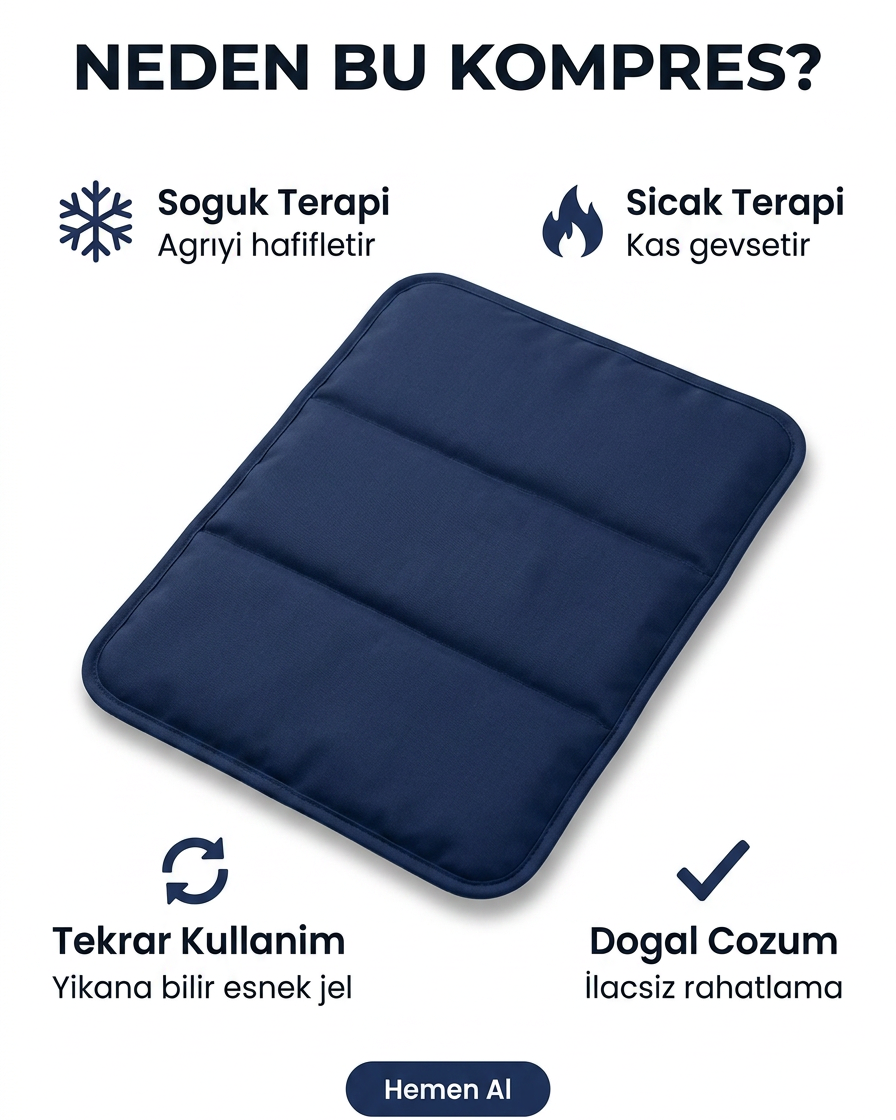 Sıcak/Soğuk Jel Kompres — Boyun, Omuz ve Bel İçin Büyük Boy Termo Ped