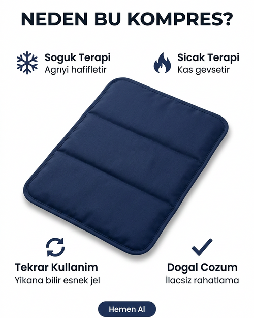 Sıcak/Soğuk Jel Kompres — Boyun, Omuz ve Bel İçin Büyük Boy Termo Ped