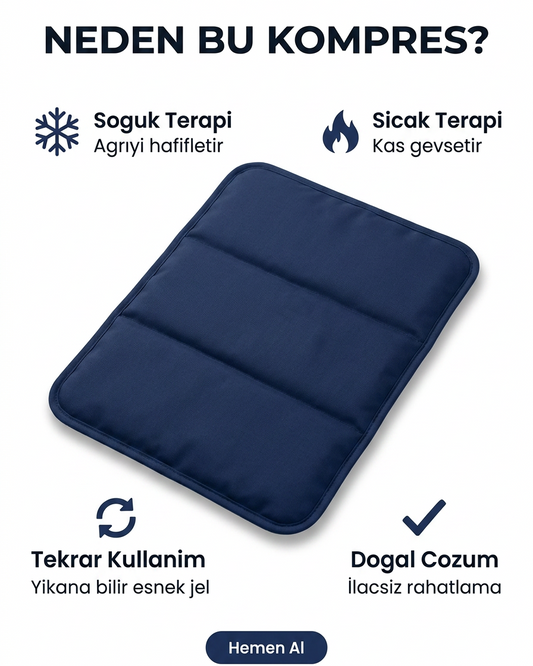 Sıcak/Soğuk Jel Kompres — Boyun, Omuz ve Bel İçin Büyük Boy Termo Ped