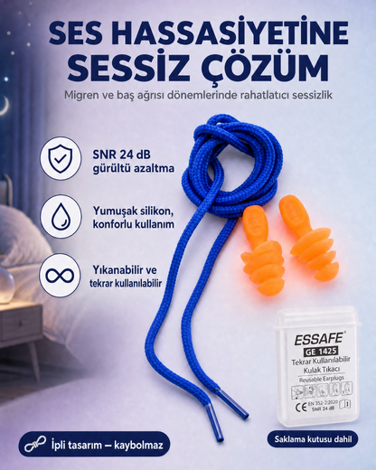 Silikon Kulak Tıkacı — Migren ve Gürültüye Karşı Sessizlik Desteği